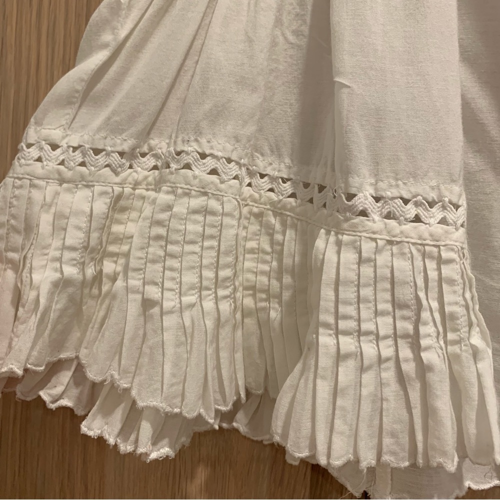 Sea New York White Pleated Ruffle Sleeve Blouse - 8 - Picture 10 of 15